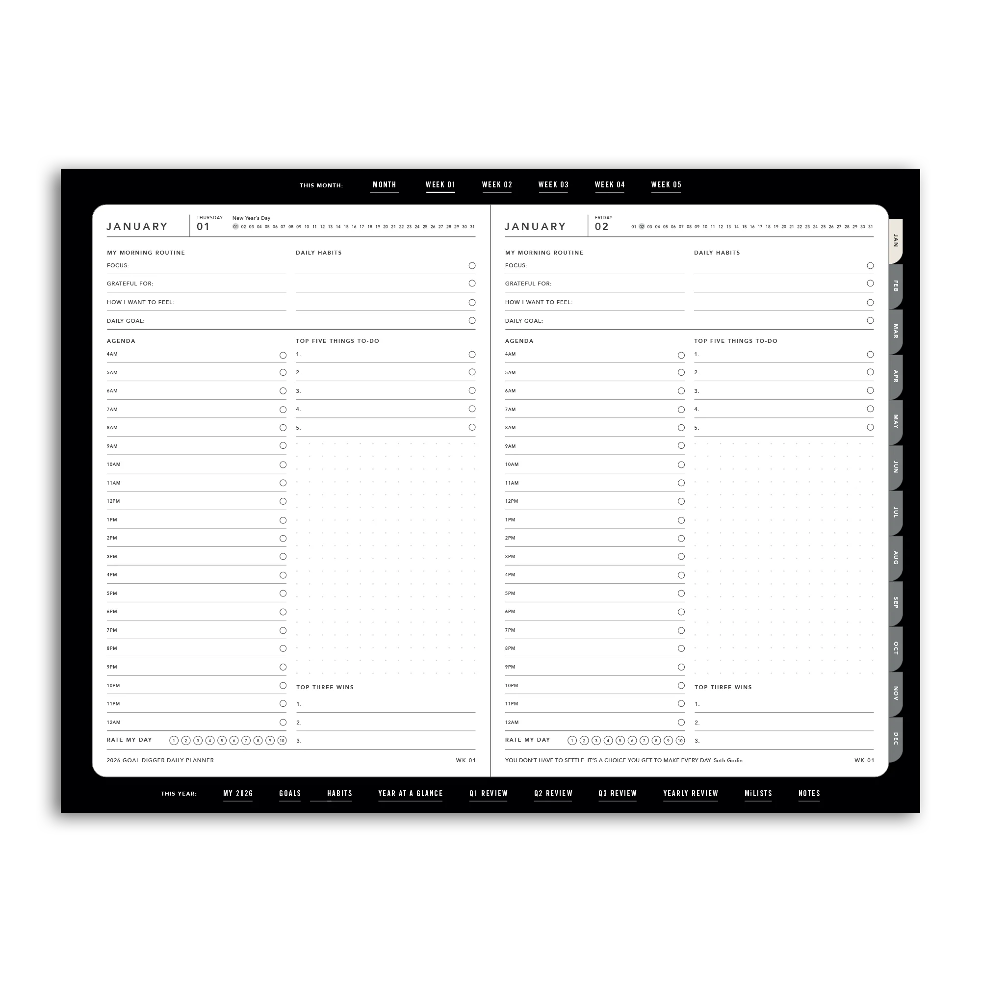 2026 DAILY Goal Digger Planner - DIGITAL - Image 12