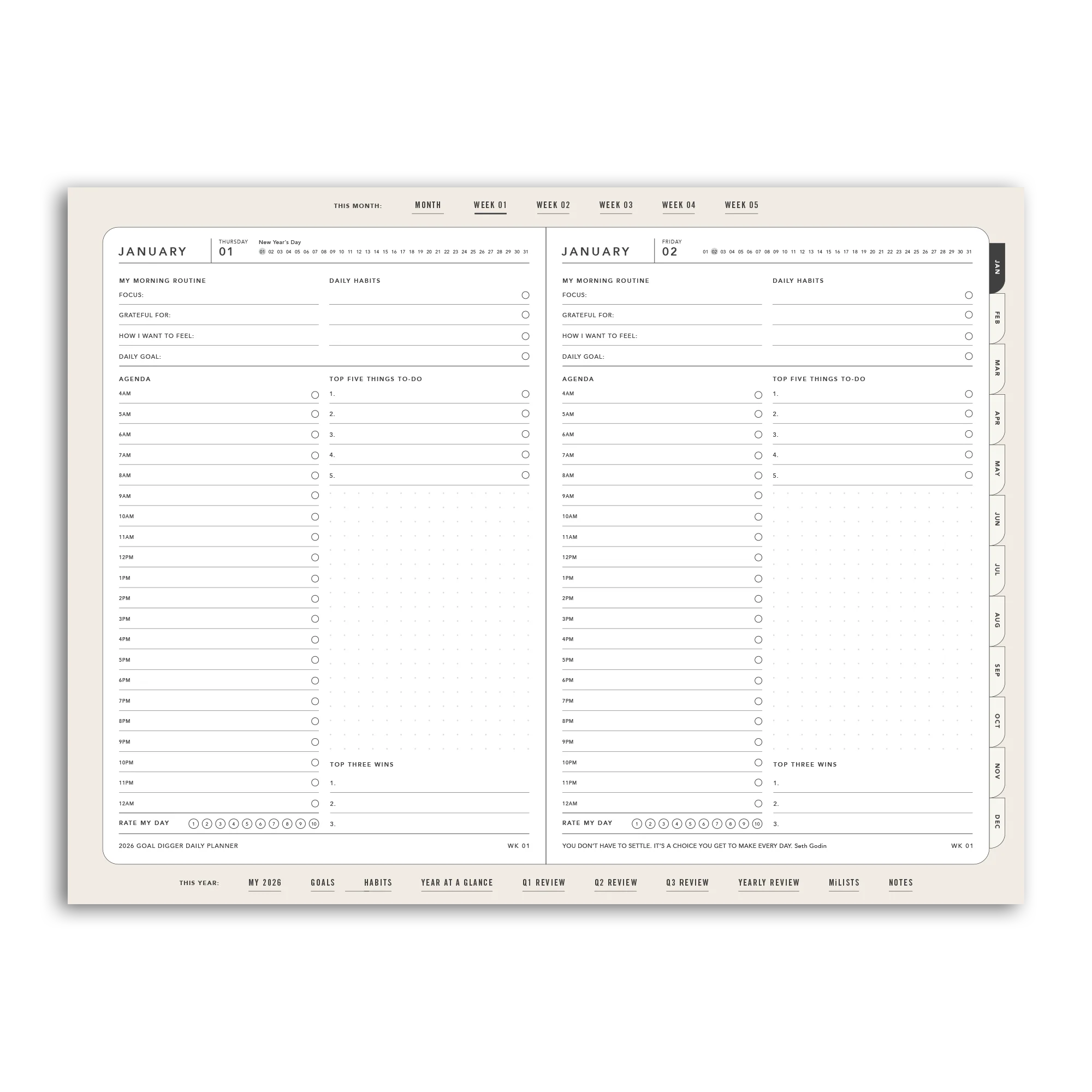 2026 DAILY Goal Digger Planner - DIGITAL - Image 19