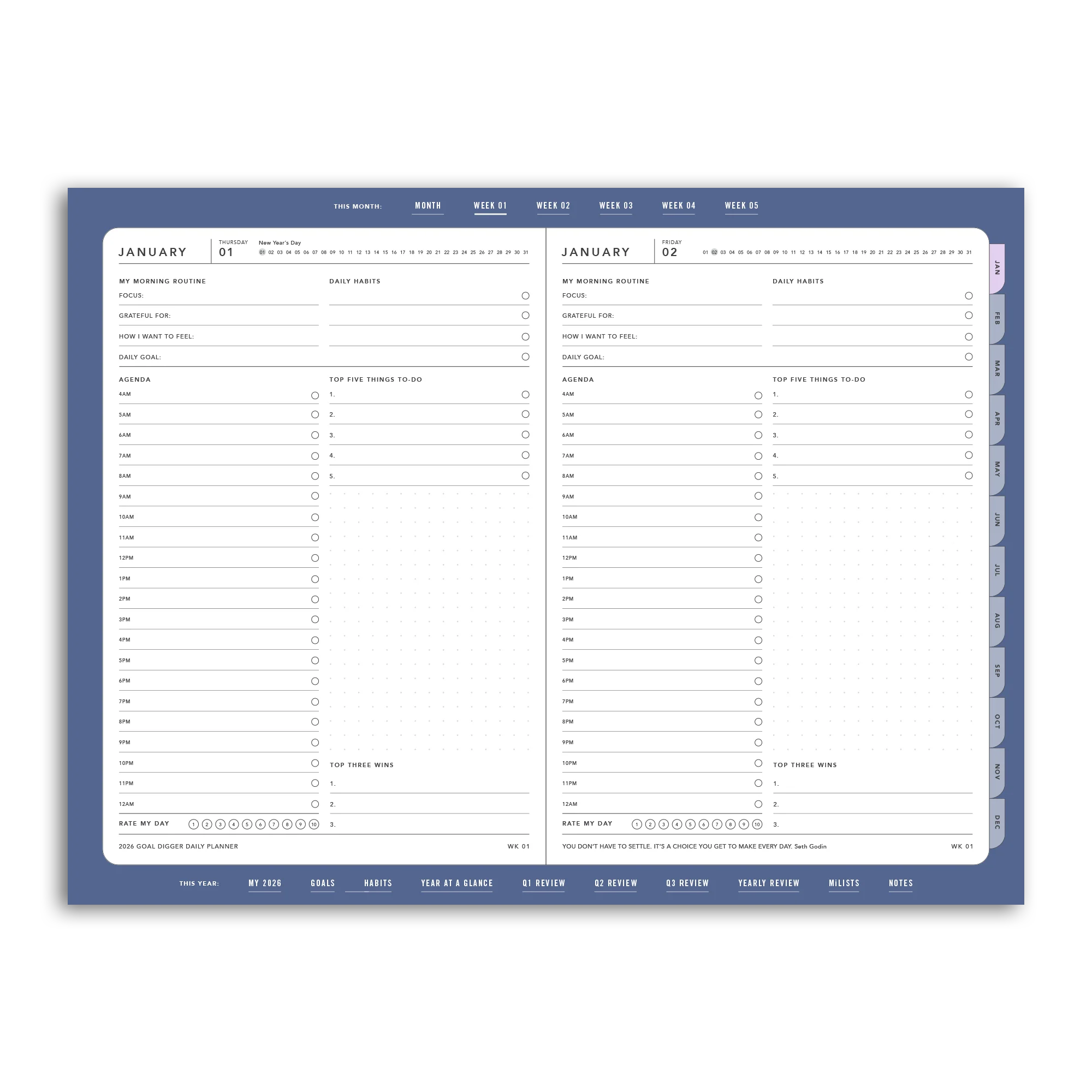2026 DAILY Goal Digger Planner - DIGITAL - Image 5