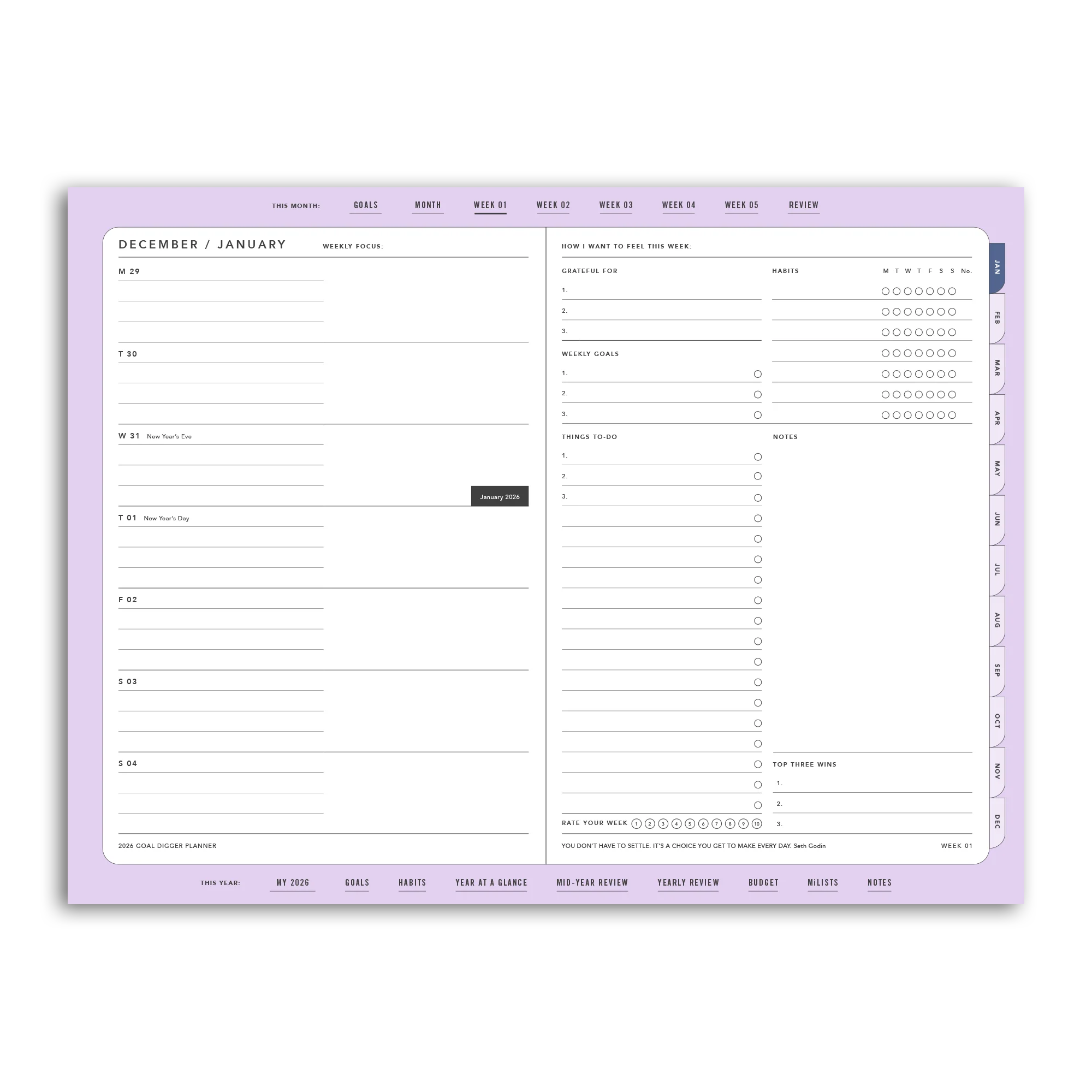 2026 Goal Digger Planner Classic - DIGITAL - Image 10