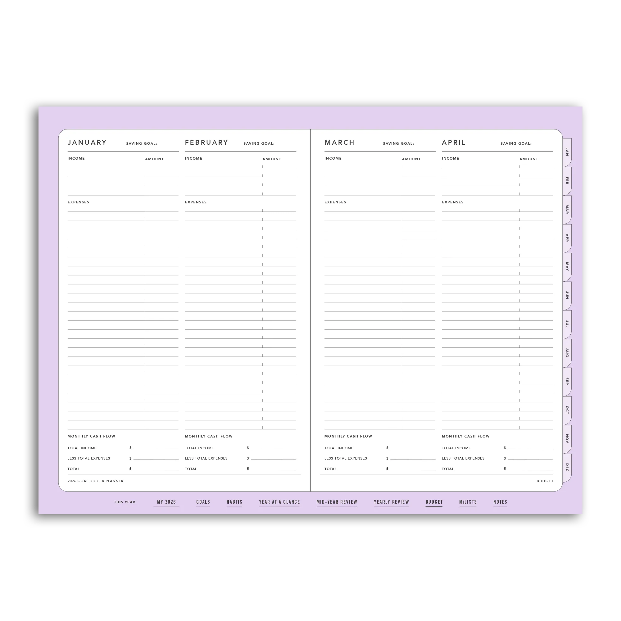 2026 Goal Digger Planner Classic - DIGITAL - Image 12