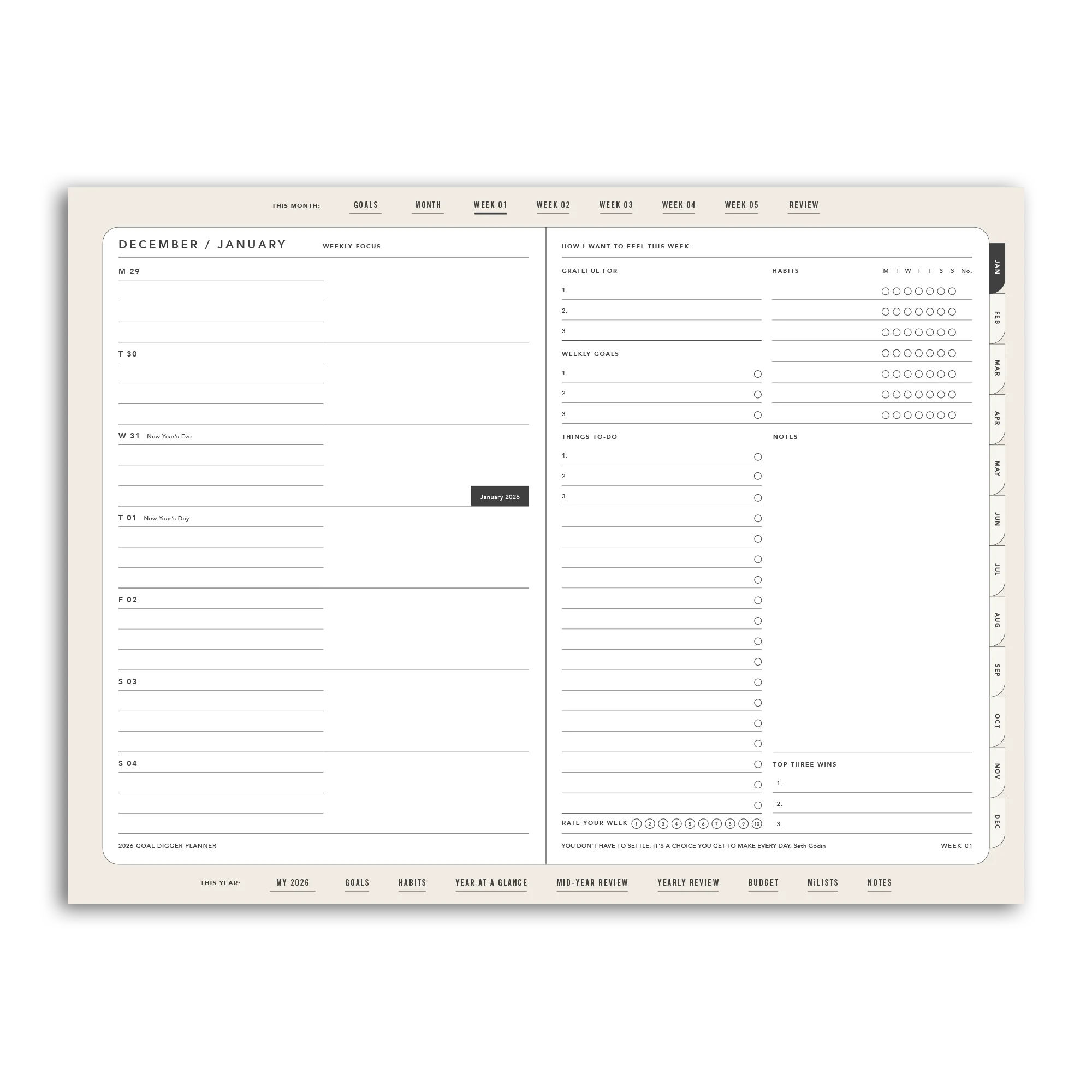 2026 Goal Digger Planner Classic - DIGITAL - Image 70