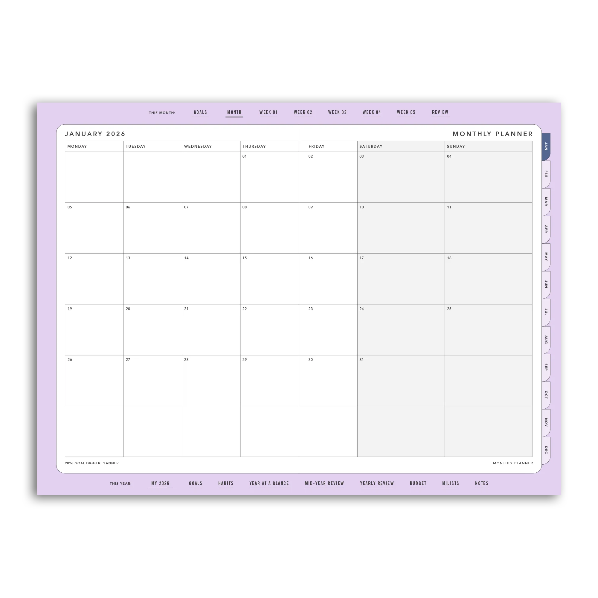 2026 Goal Digger Planner Classic - DIGITAL - Image 9