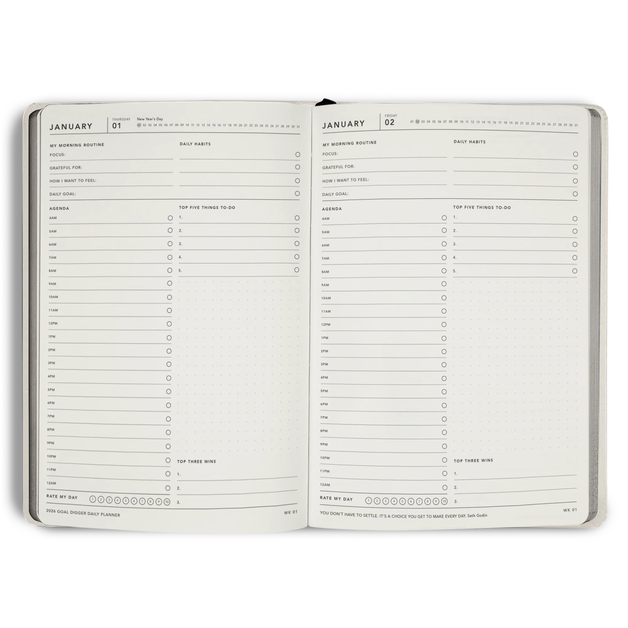 2026 DAILY Goal Digger Planner B5 - Image 4