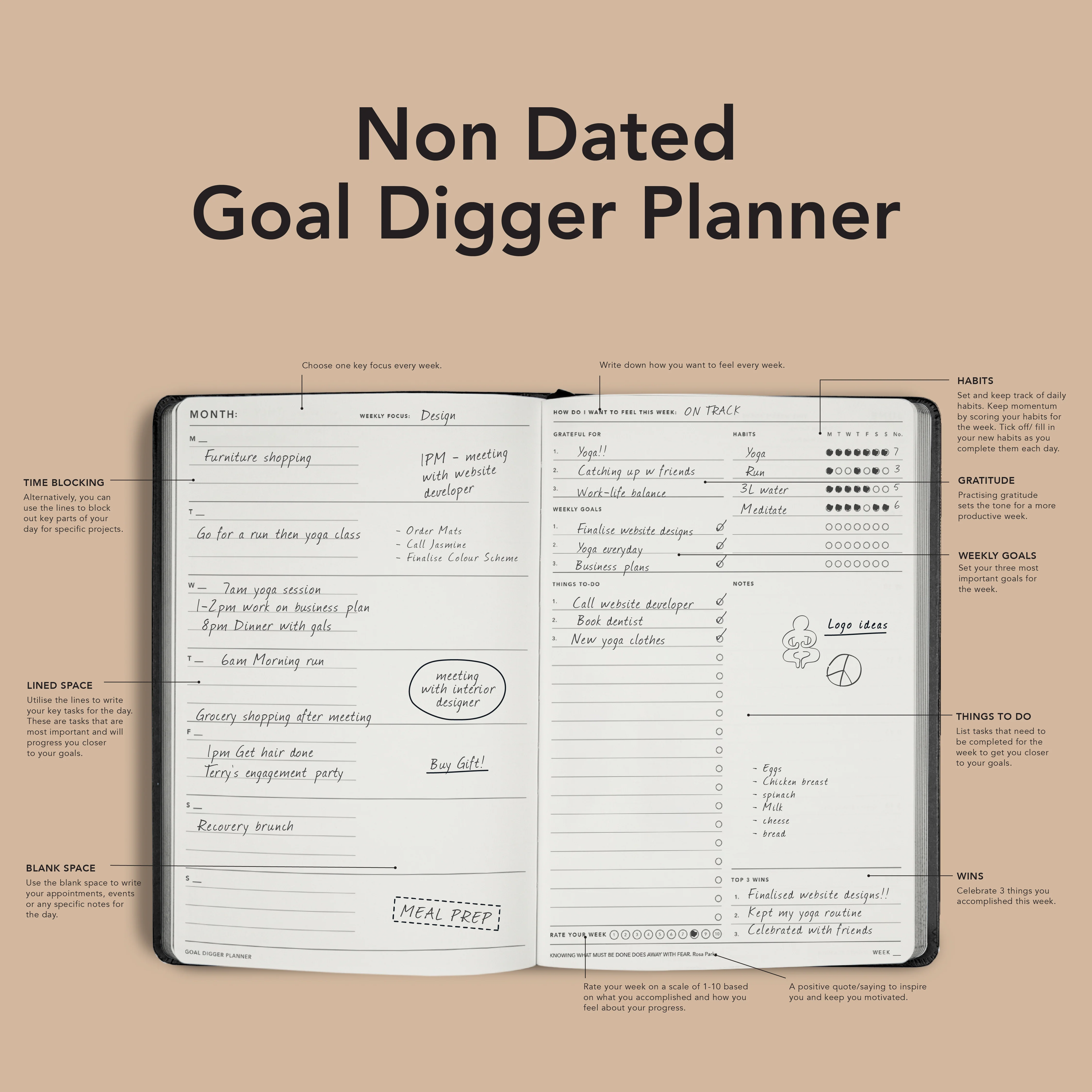 Non-Dated Goal Digger Planner B5 - Image 22